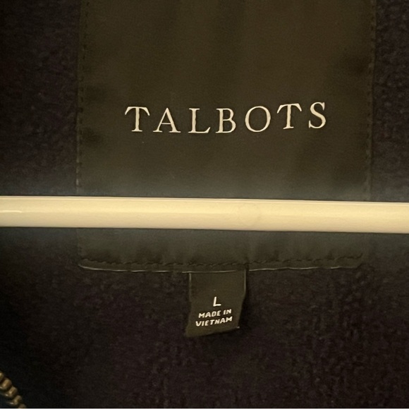 Talbots Blue Quilted Vest with High Collar - Picture 4 of 9